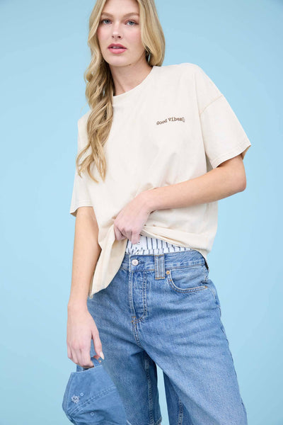 Good Vibes Washed Top