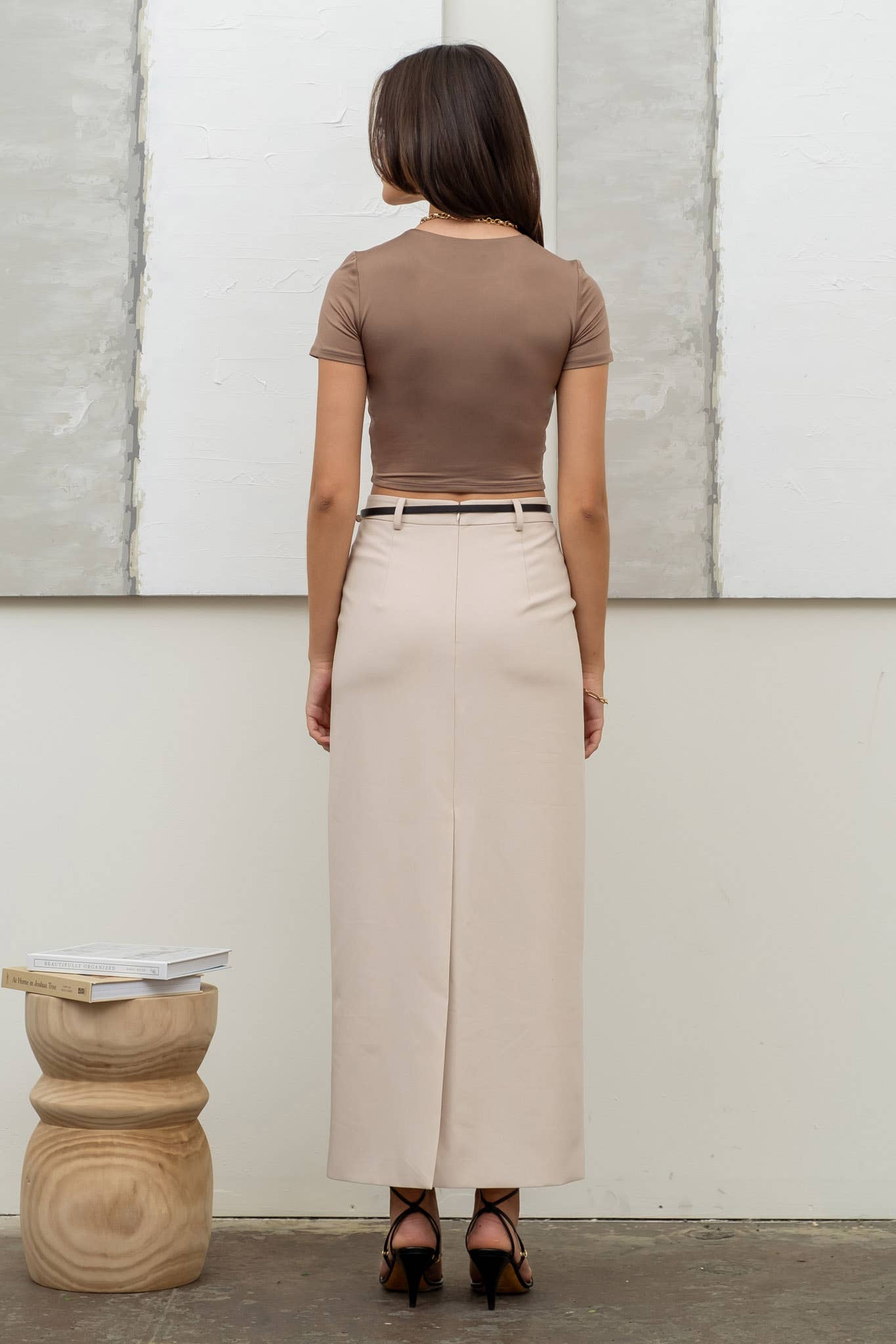 Deep Taupe Reversible Round Neck Crop