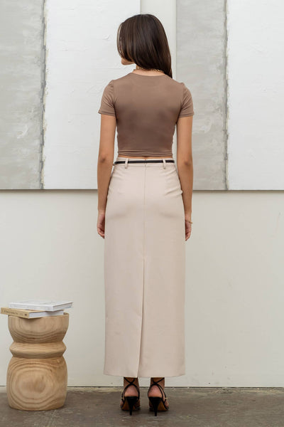 Deep Taupe Reversible Round Neck Crop
