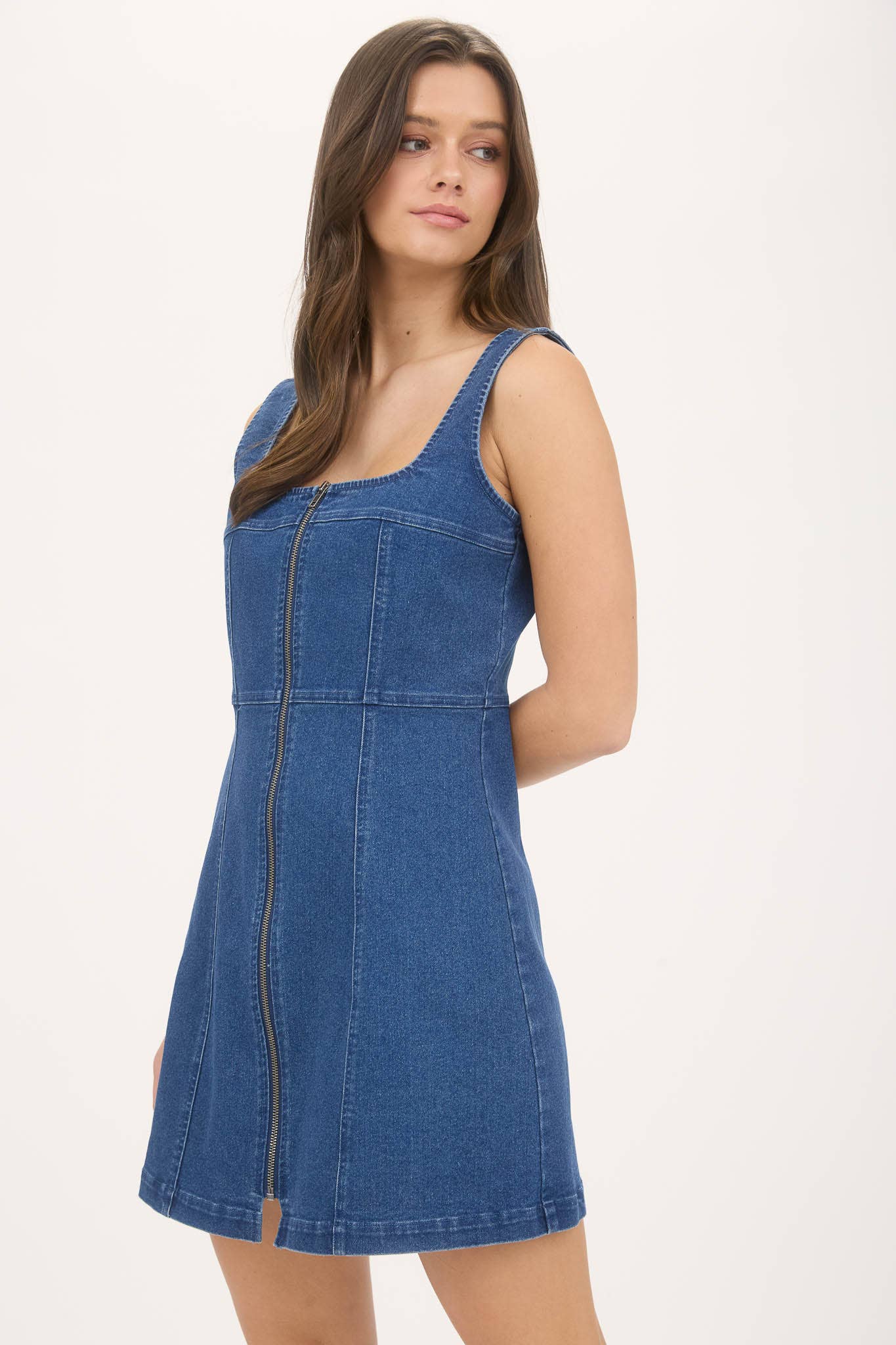 Sleeveless Denim Mini