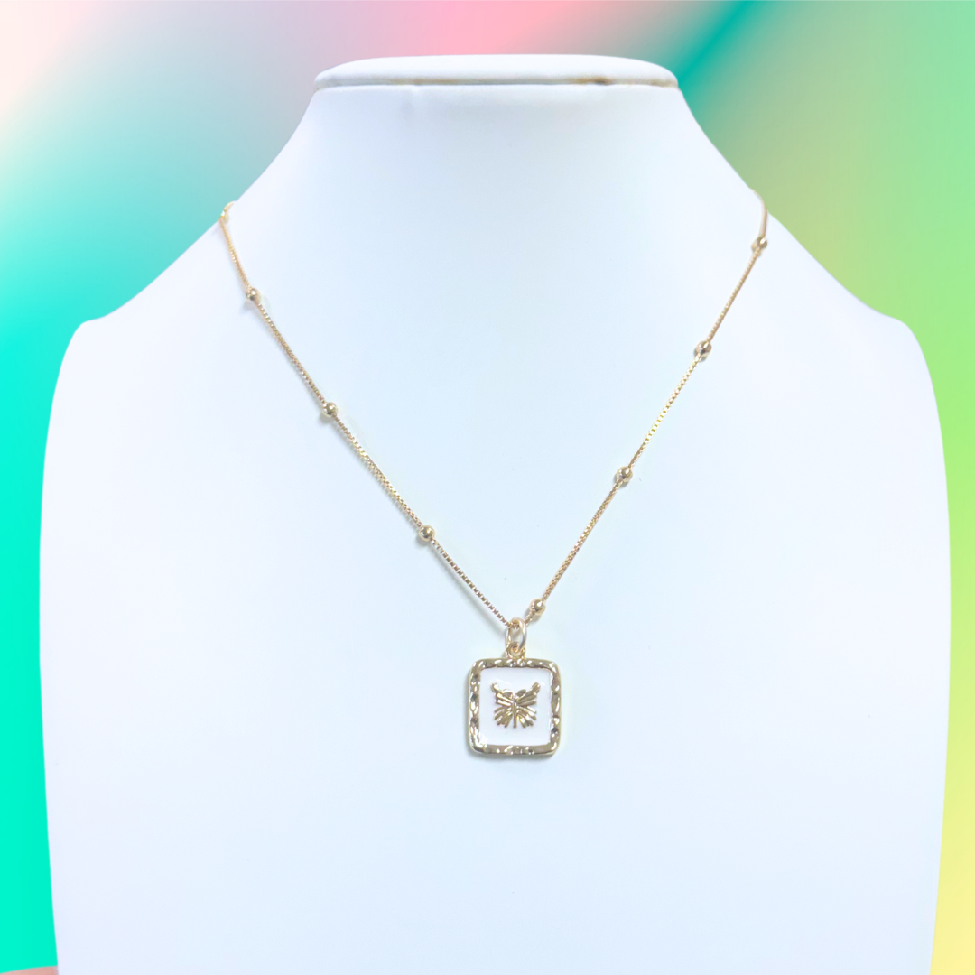 Taylor Shaye White Butterfly Necklace