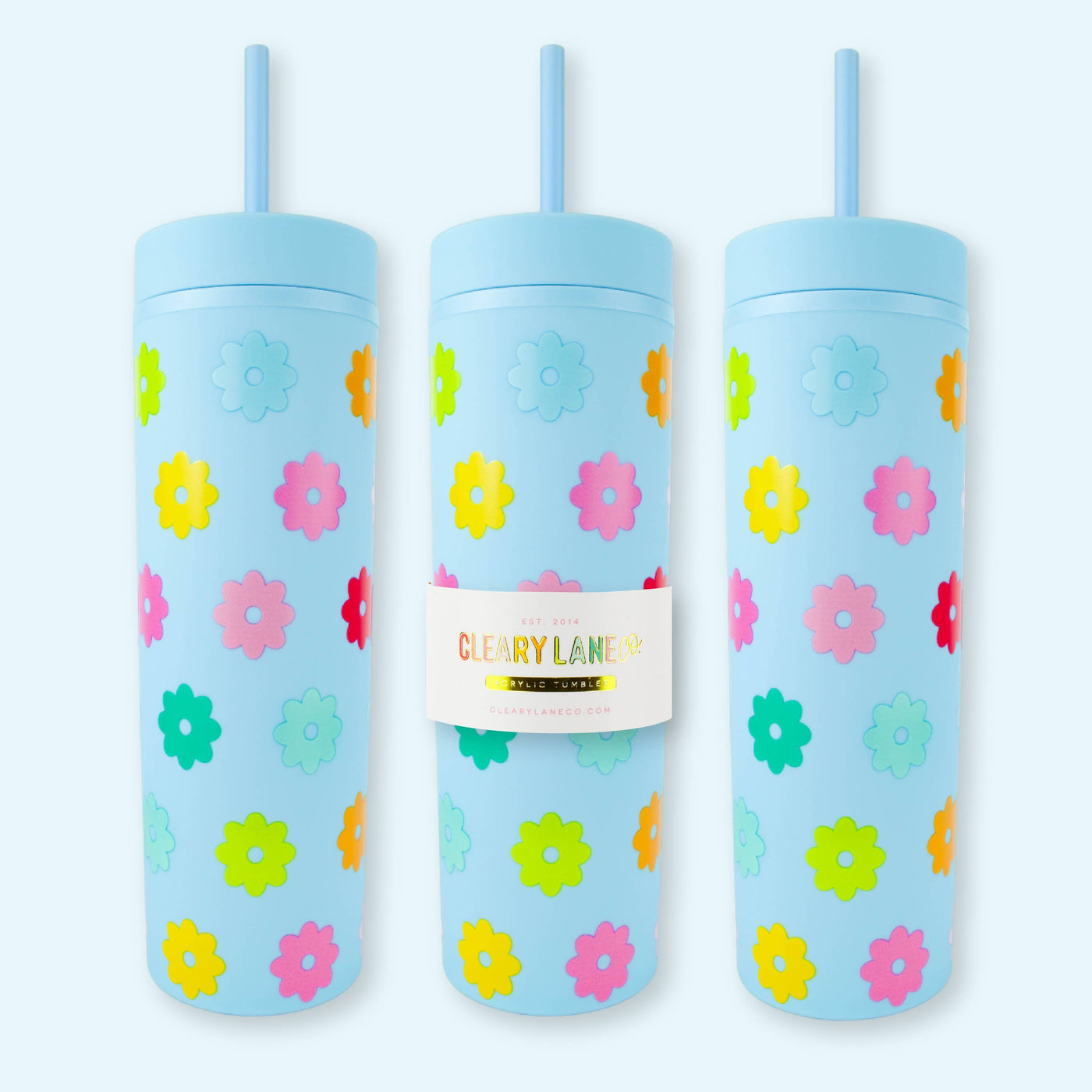 Cleary Lane 16oz Matte Tumbler | Peach Flowers