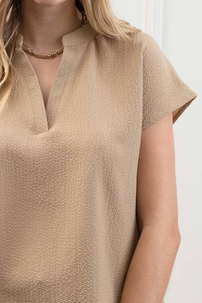 Khaki Drop Shoulder Blouse