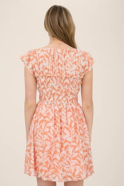 Cantaloupe Leaf Smocked Mini
