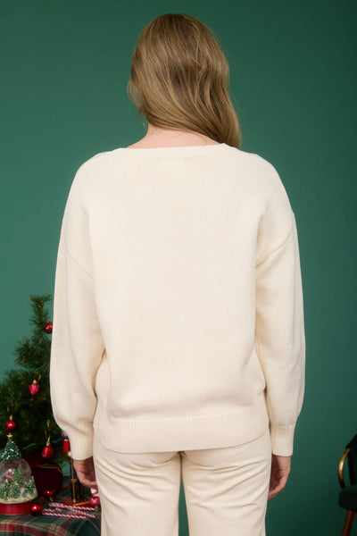 Cream Teddy Jacquard Sweater