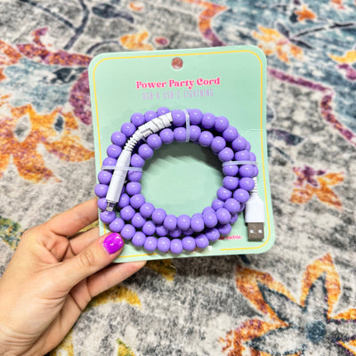 Beaded Phone Chargers USB/USB-C/Lightning: Silver