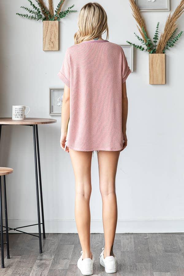 Pink Color Block Top