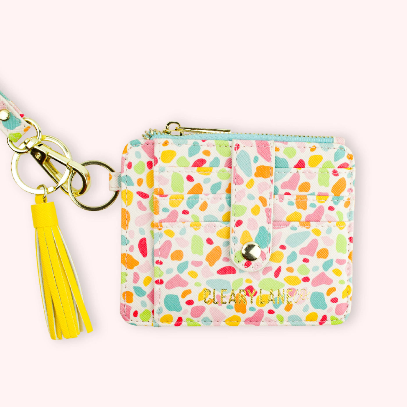 Cleary Lane Colorful Wallet Keychains: Blush Floral Jungle