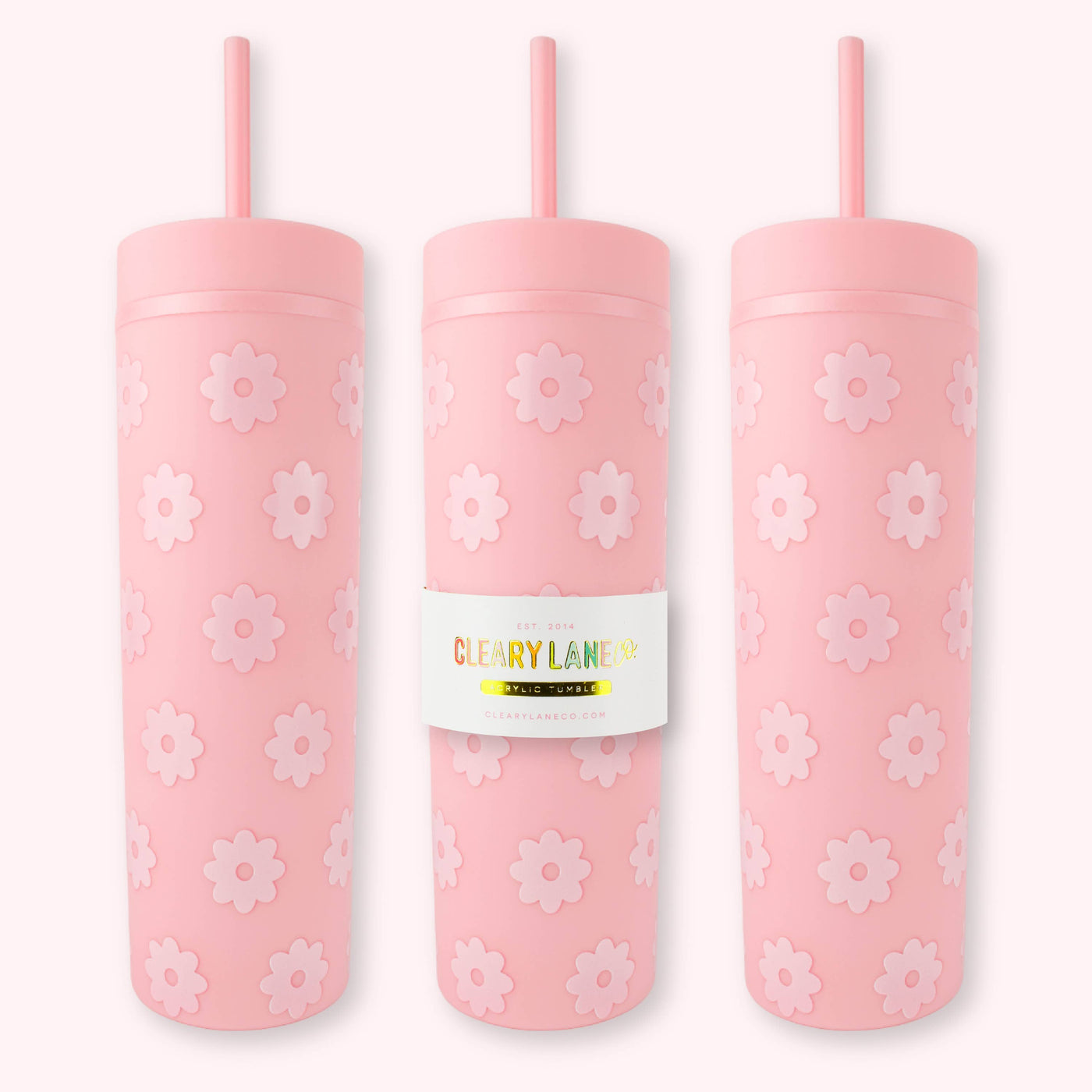 Clearly Lane 16oz Matte Tumbler | Peach Flowers