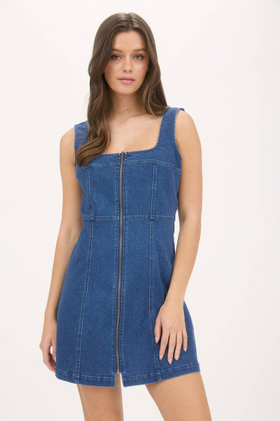 Sleeveless Denim Mini
