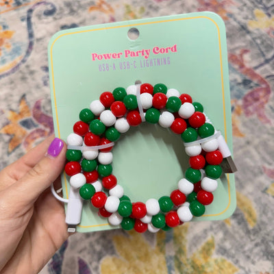 Beaded Phone Chargers USB/USB-C/Lightning: Pearl