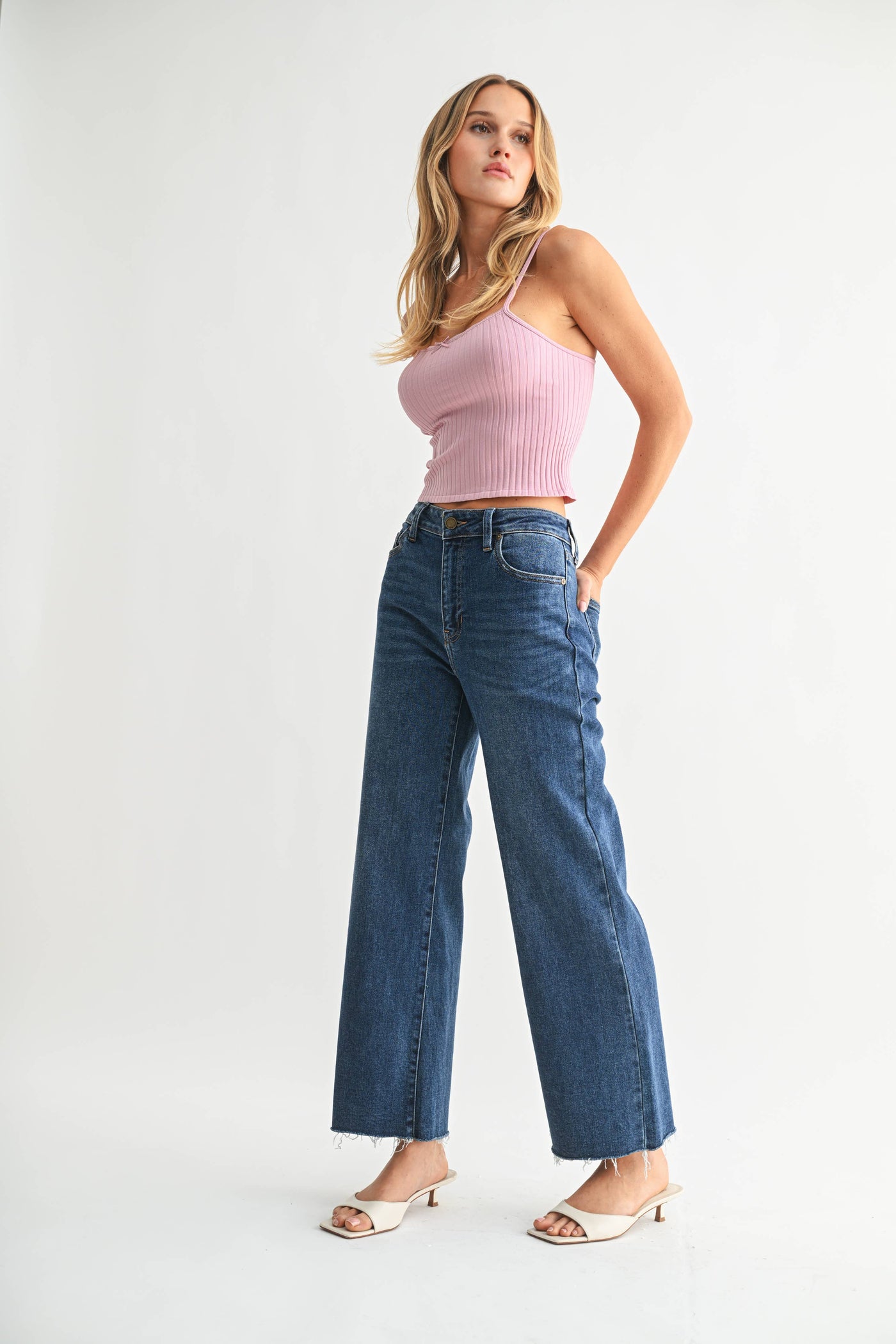 JBD Dark Wash Wide Leg Jeans