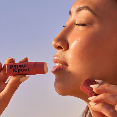 Poppy & Pout Lip Balm: Pomegranate Peach
