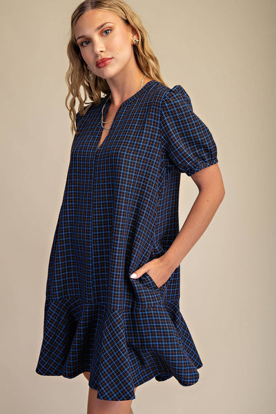 Camel Puff Sleeve Mini Dress