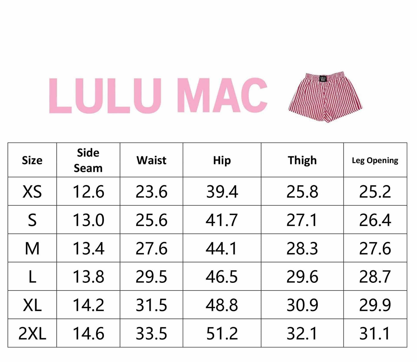 LULU MAC Black Striped Boxer Shorts
