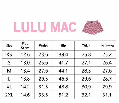 LULU MAC Black Striped Boxer Shorts