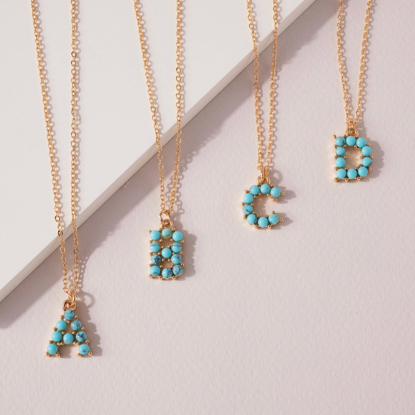 Turquoise Initial Necklace