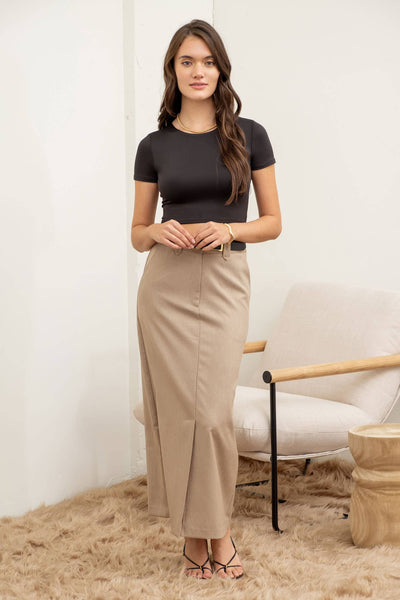 Black Reversible Round Neck Crop