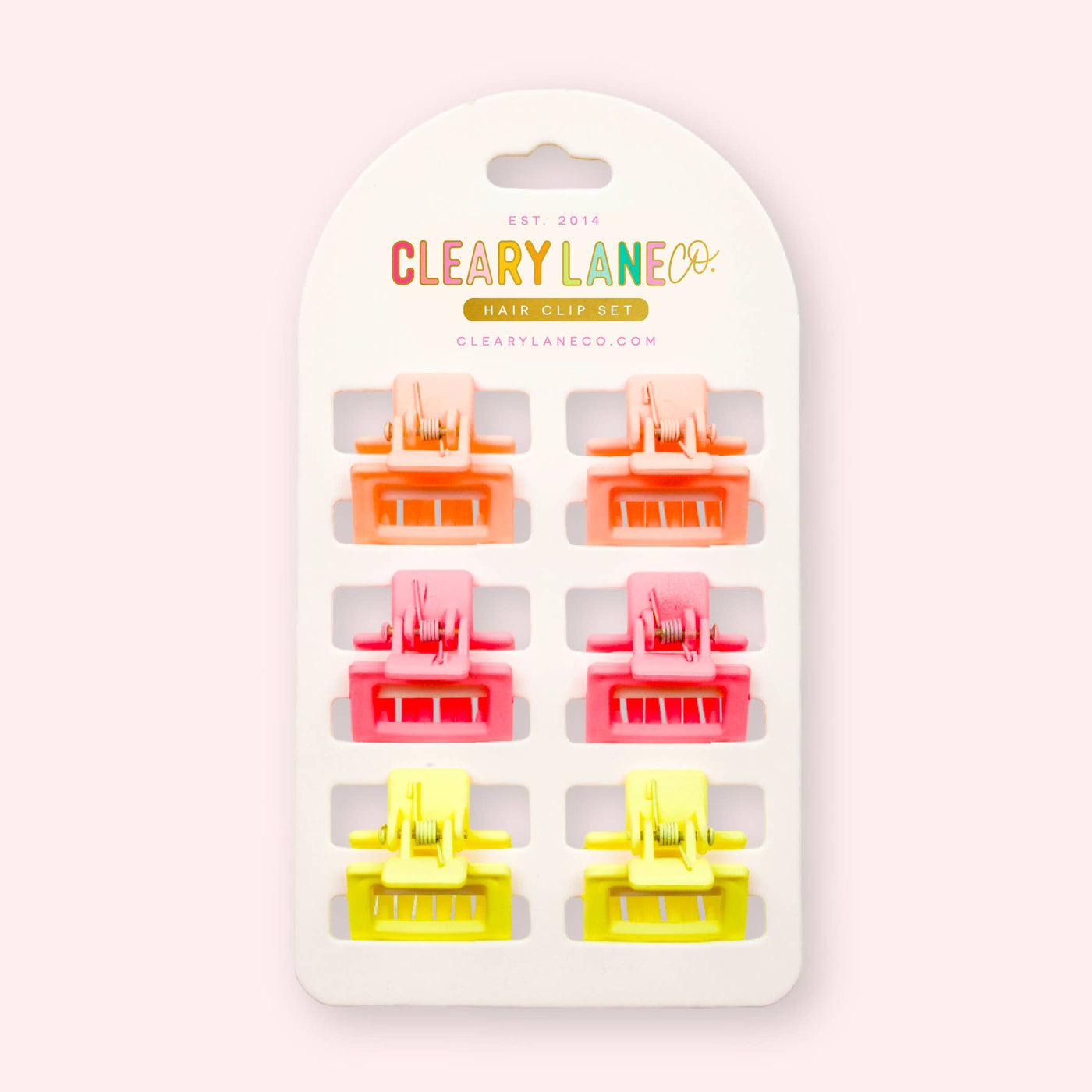 Cleary Lane Mini Hair Clip Set | Pink & Orange