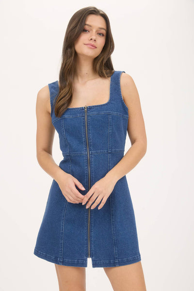 Sleeveless Denim Mini