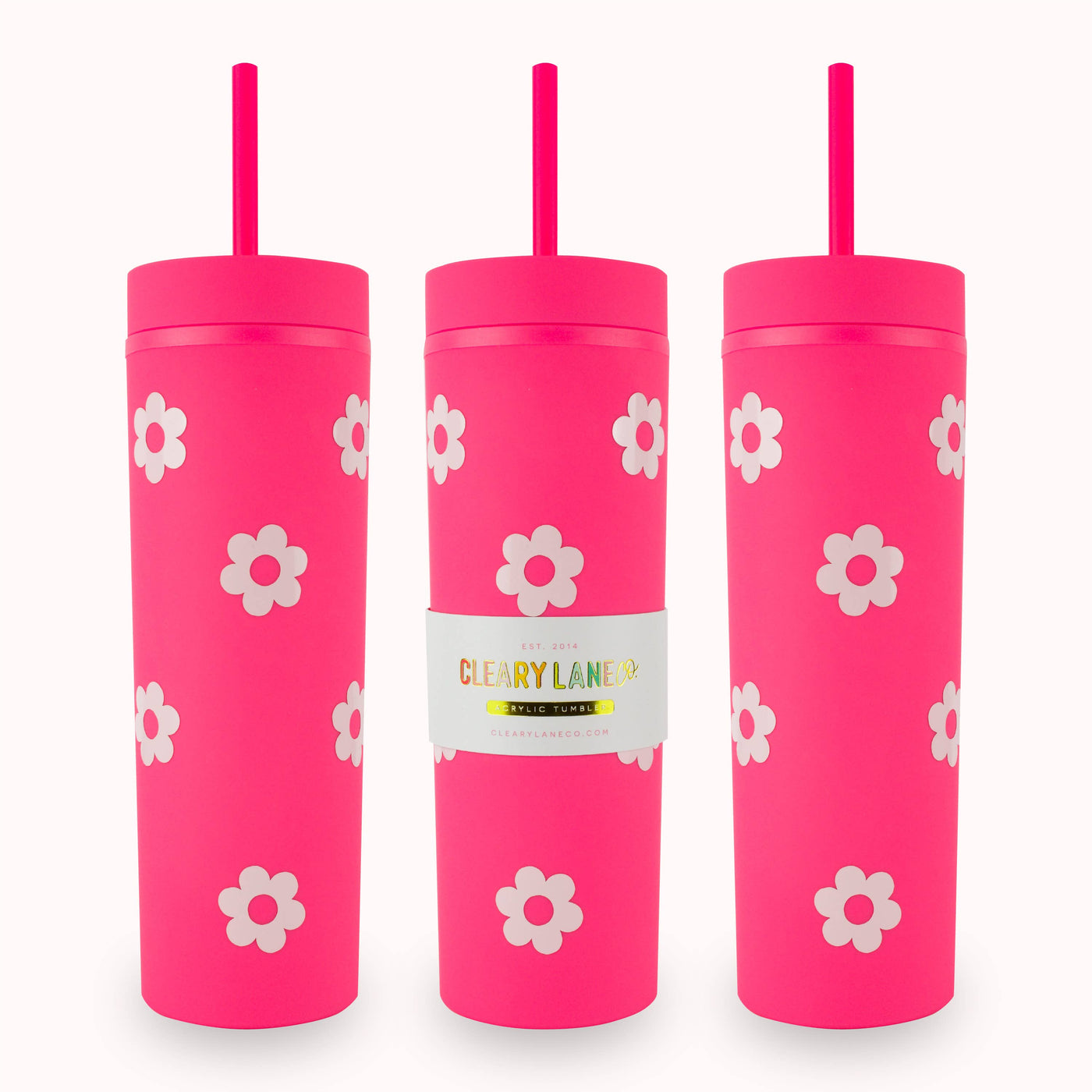 Cleary Lane 16oz Matte Tumbler Cup | Canary Hearts