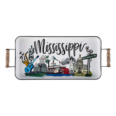 State of Mississippi Landmark Enamel Tray