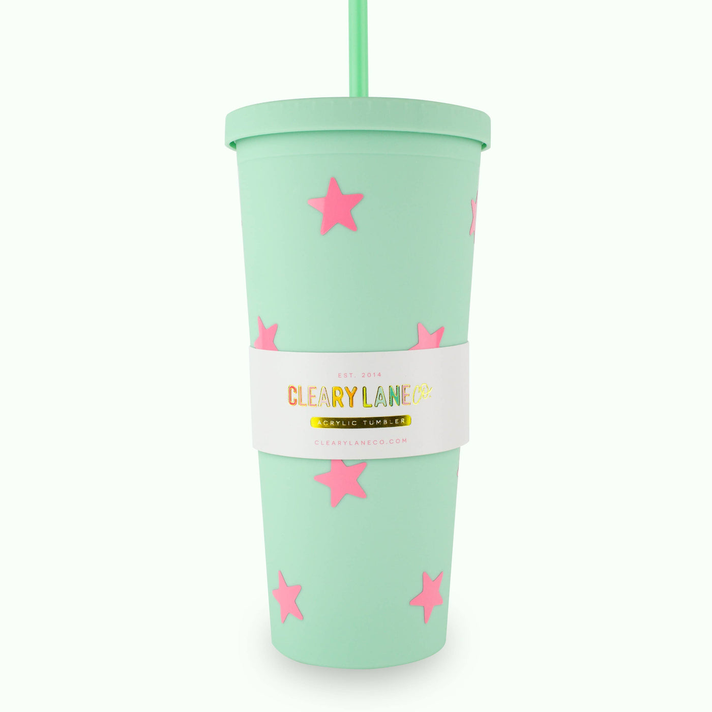 Clearly Lane 24oz Matte Tumbler Cup | Mint Stars