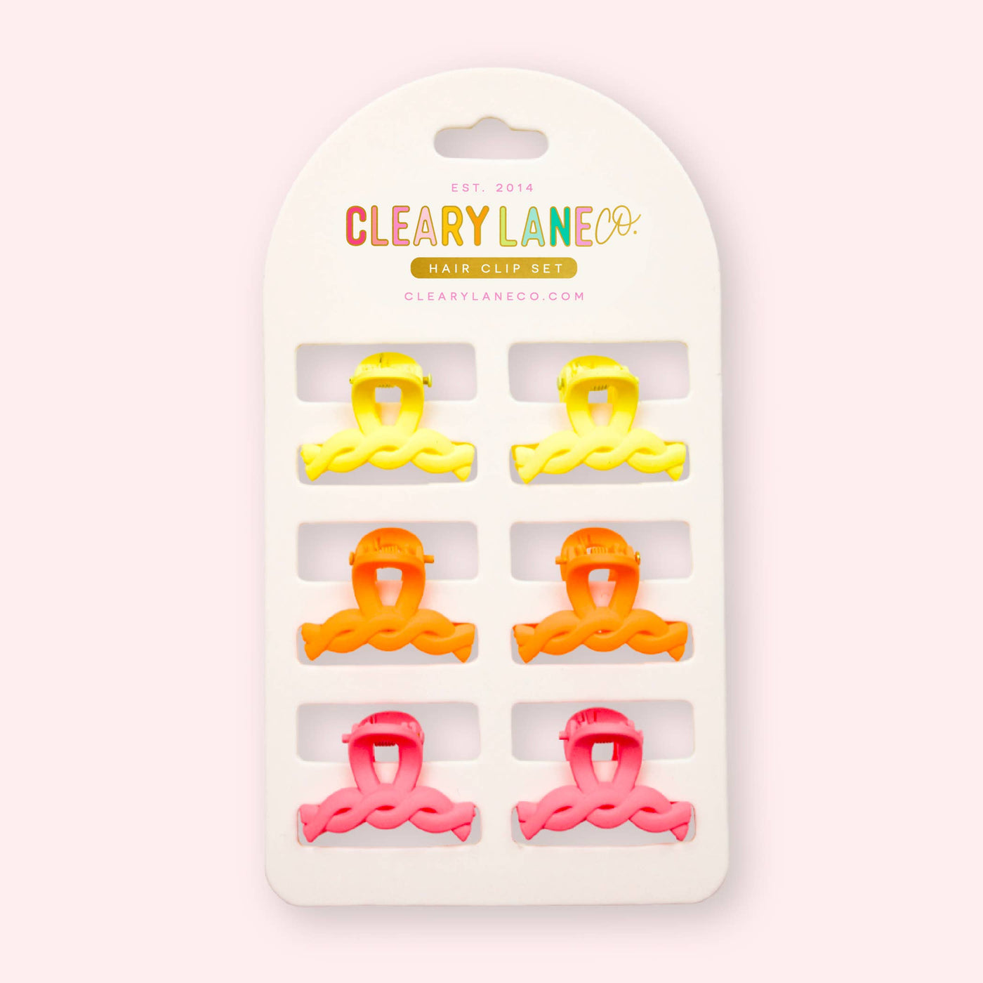 Cleary Lane Mini Hair Clip Set | Pink & Orange