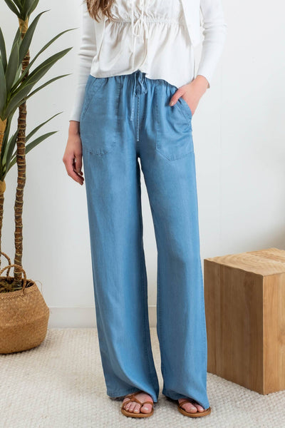 Chambray Drawstring Pant