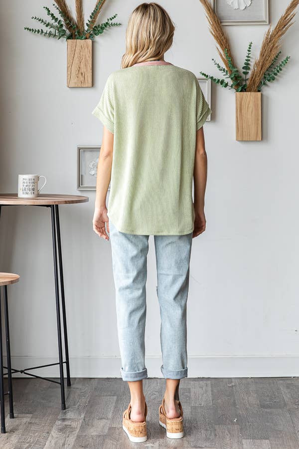 Pink Color Block Top