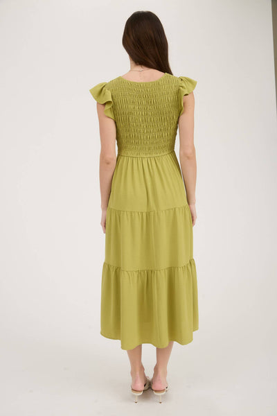 Cream Flutter Sleeve Maxi