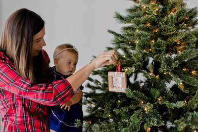 My First Christmas Holiday Wooden Picture Frame Ornament