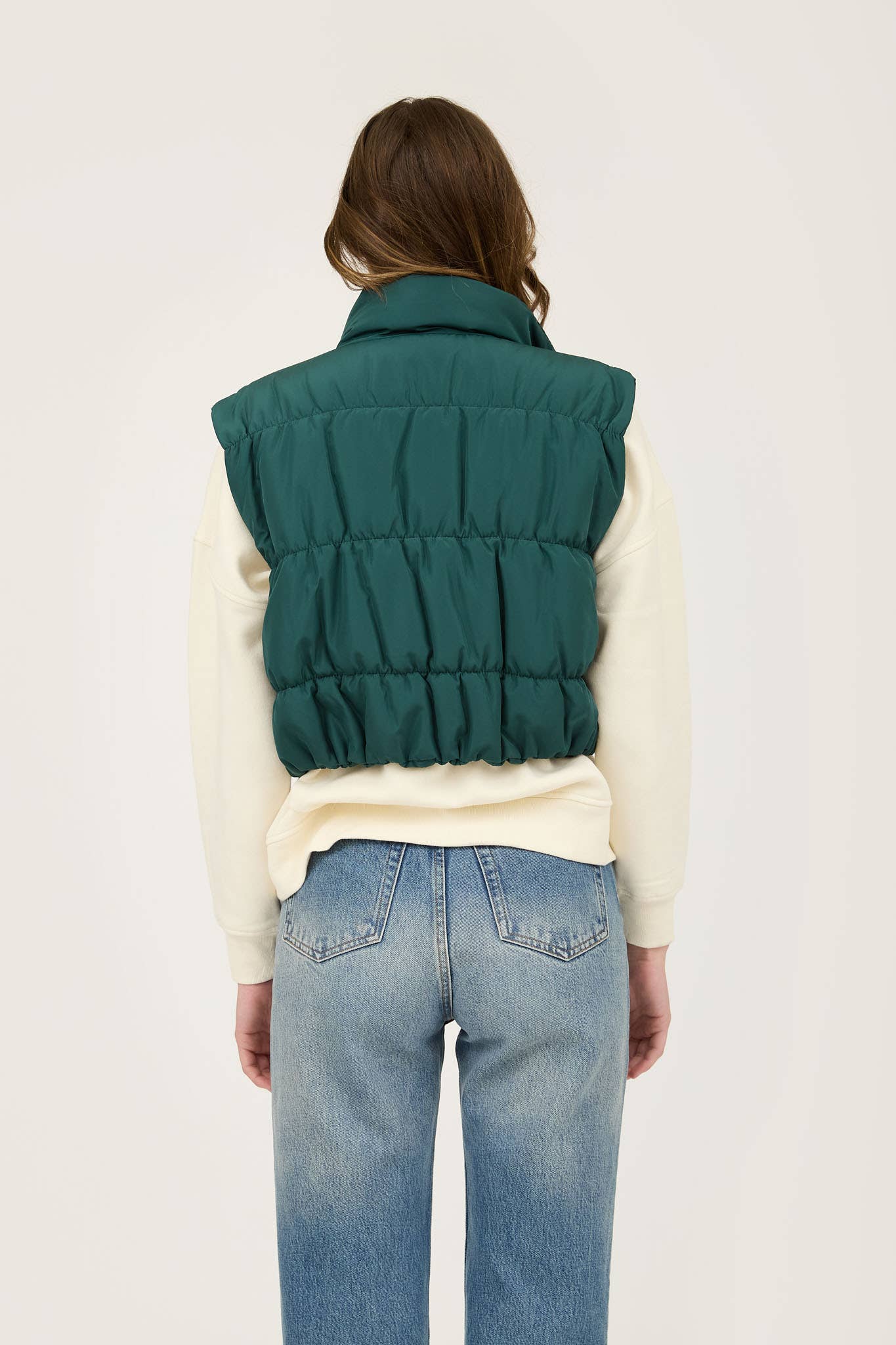 Hunter Green Cargo Puffer Vest