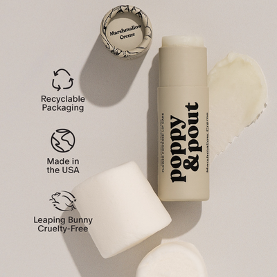 Poppy & Pout Lip Balm: Marshmallow Creme