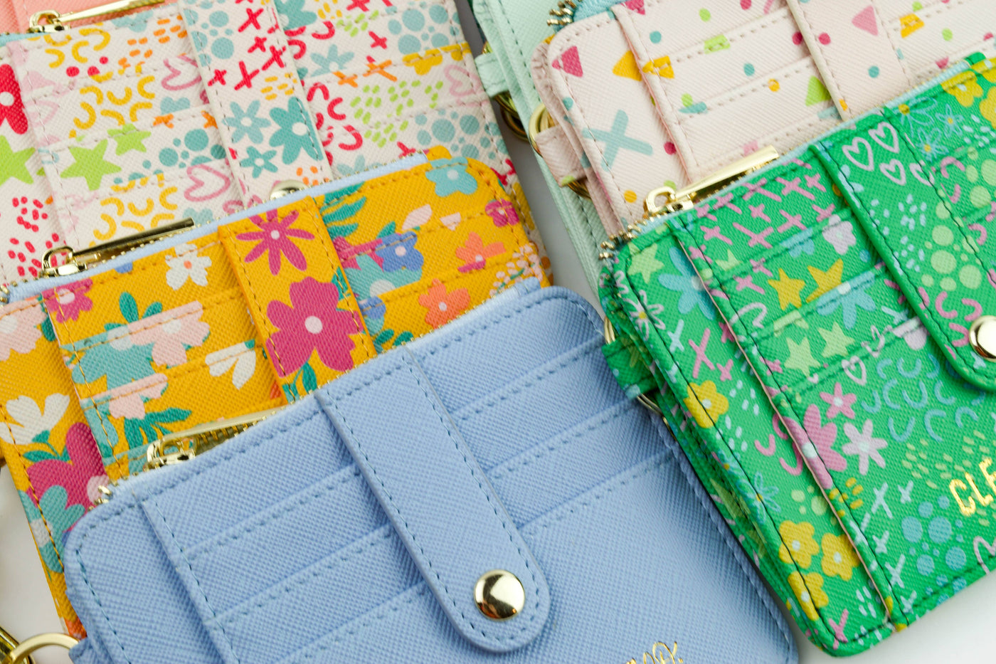 Cleary Lane Colorful Wallet Keychains: Blush Floral Jungle