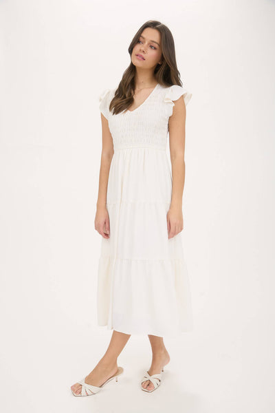 Pink Flutter Sleeve Maxi