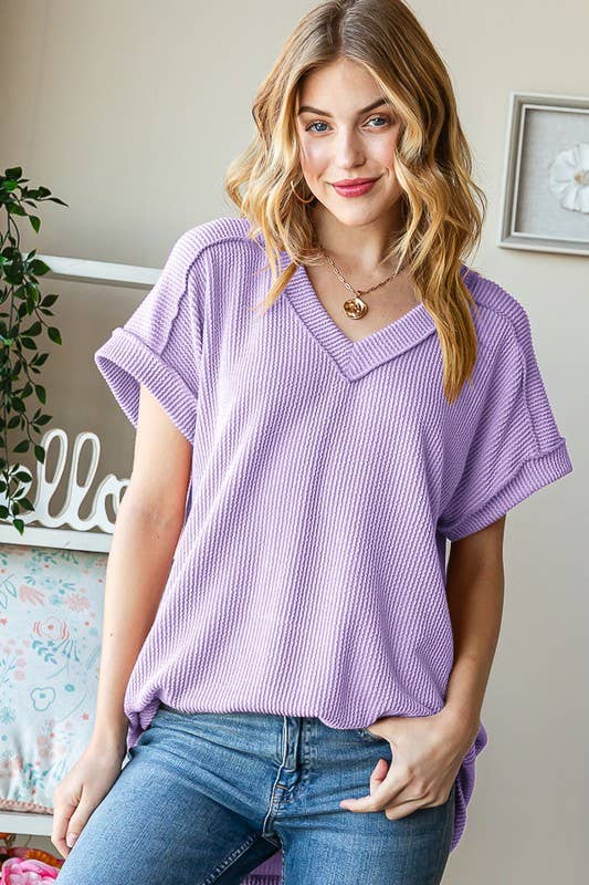 Baby Pink Ribbed Top