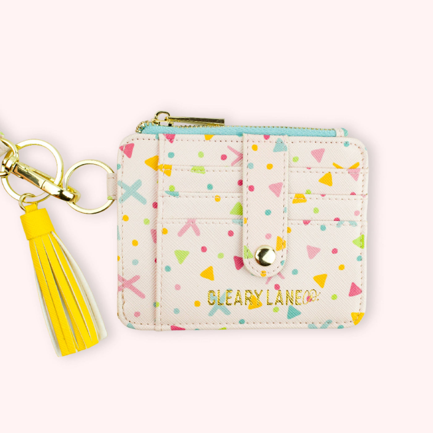 Cleary Lane Colorful Wallet Keychains: Blush Floral Jungle