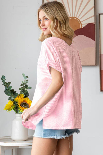 Gingham Pink Blouse