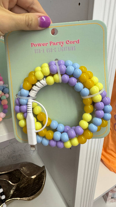 Beaded Phone Chargers USB/USB-C/Lightning: Pearl