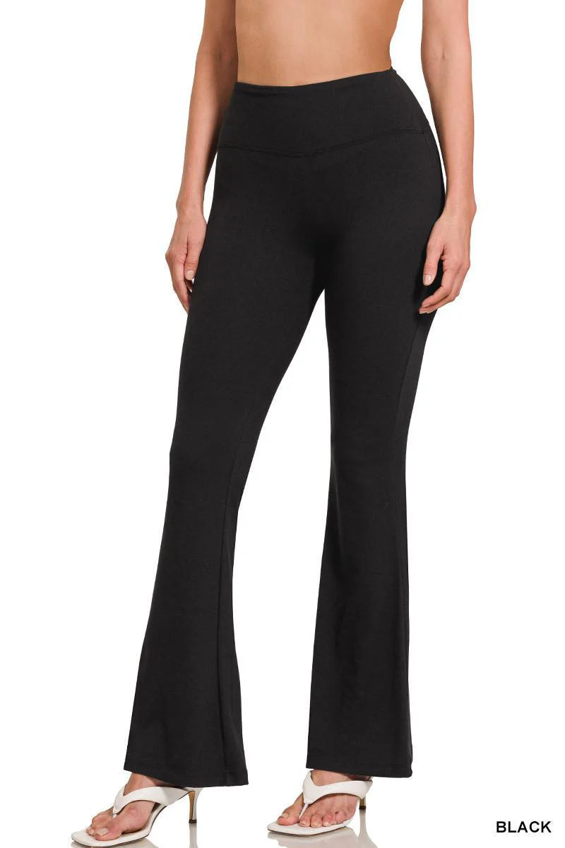 Black Flare Leg High Waist Yoga Pants