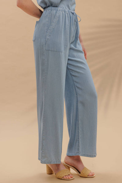 Drawstring Chambray Pant