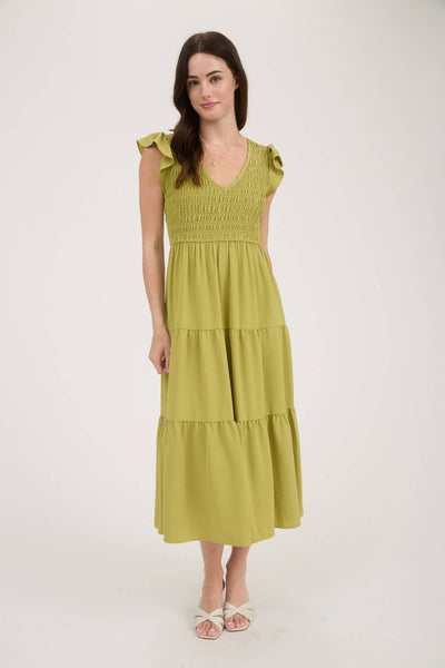 Cream Flutter Sleeve Maxi