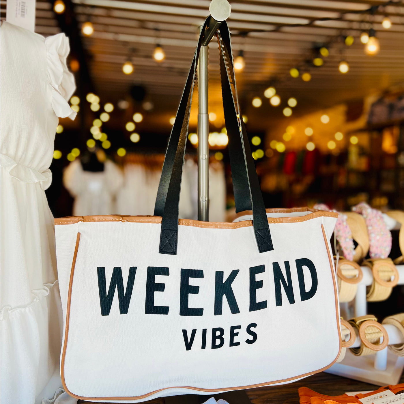 WEEKEND VIBES Canvas Tote