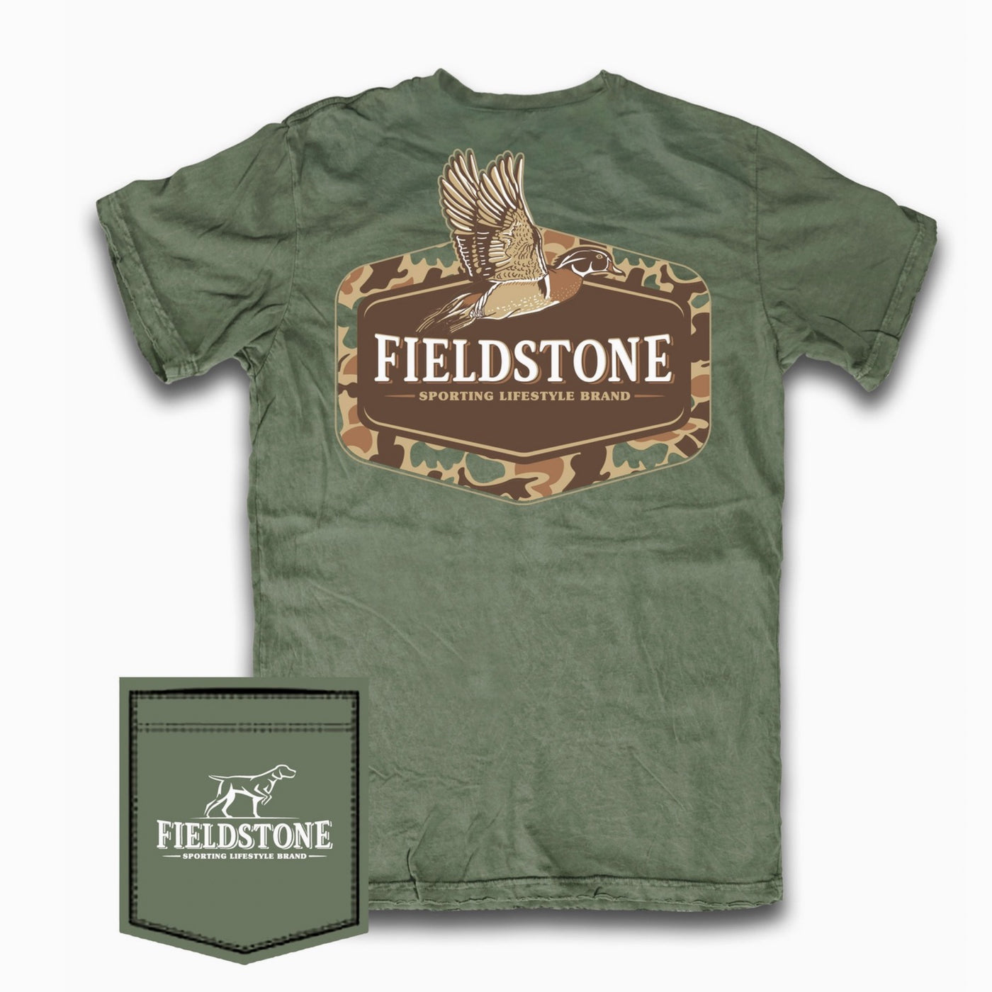 Fieldstone Camo Wood Duck Tee