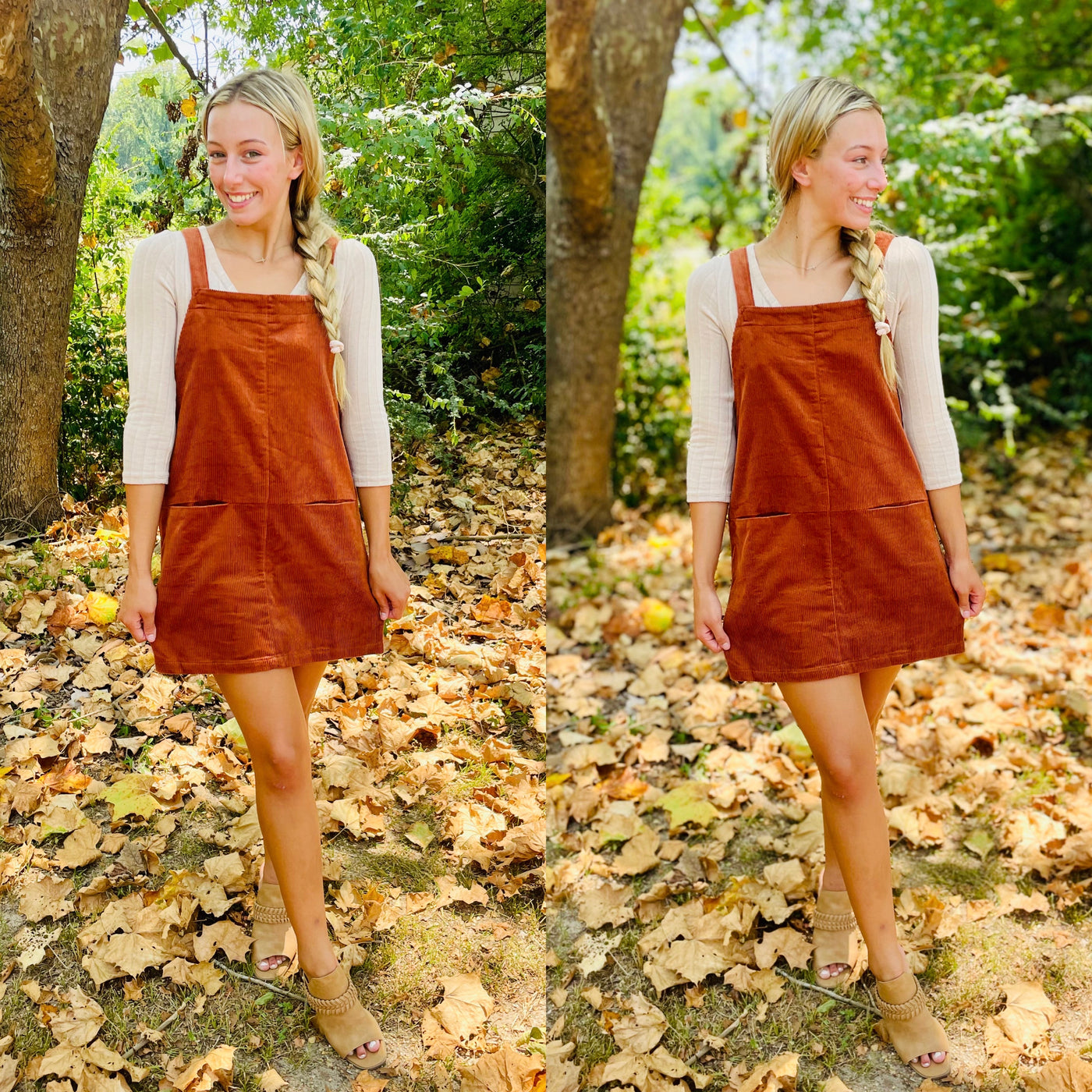 Rust Overall Dress