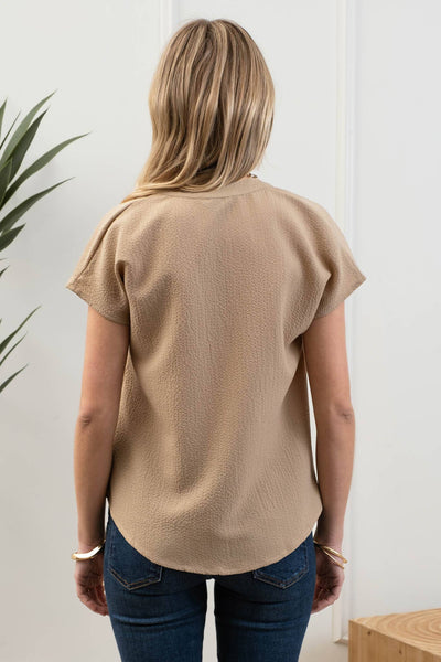 Khaki Drop Shoulder Blouse