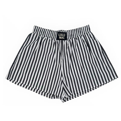LULU MAC Black Striped Boxer Shorts