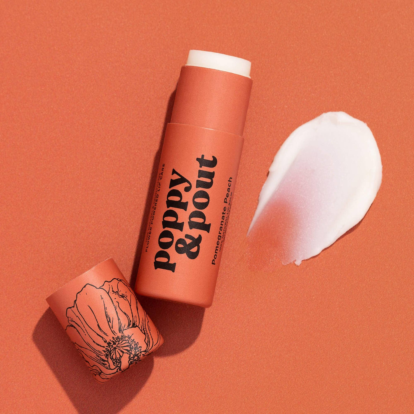 Poppy & Pout Lip Balm: Pomegranate Peach