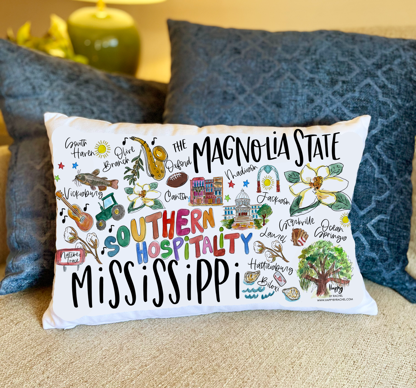 State of Mississippi Lumbar Pillow